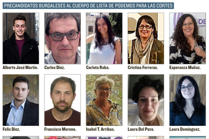 Precandidatos burgaleses al cuerpo de lista de Podemos para las Cortes.-ECB