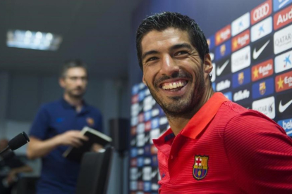 Luis Suárez, en la ciudad deportiva de Sant Joan Despí.-JORDI COTRINA