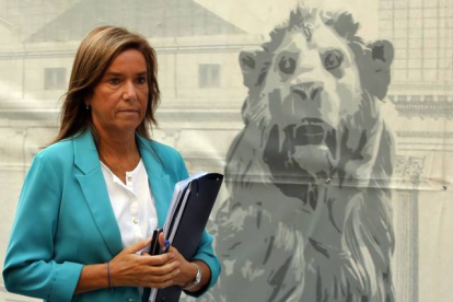 La ministra de Sanidad, Ana Mato, llega al Congreso, este miércoles.-Foto: JUAN MANUEL PRATS
