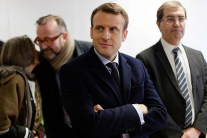 Emmanuel Macron, en una visita a la Universidad de Lille, el 14 de marzo.-GETTY IMAGES / SYLVAIN LEFEVRE