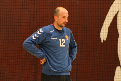 Mijuskovic, durante un entrenamiento. BM BURGOS