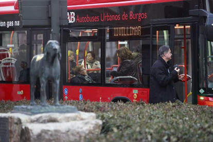 Un viajero sube al autobús de la línea de Villímar en las cercanías de la plaza de España.-RAÚL G. OCHOA