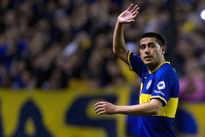 Juan Roman Riquelme, durante un partido del Argentinos Juniors, el pasado septiembre.-AFP
