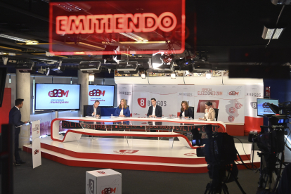 Castilla y León Televisión (CyLTV) celebra un debate electoral con los candidatos a la Alcaldía de Burgos: Daniel de la Rosa (PSOE), Cristina Ayala (PP), Fernando Martínez-Acitores (Vox), Rosario Pérez (Ciudadanos) y Marga Arroyo (Podemos-Izquierda Unida-Alianza Verde)