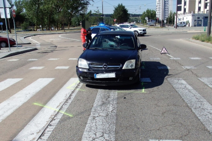 Imagen de un accidente en el bulevar.