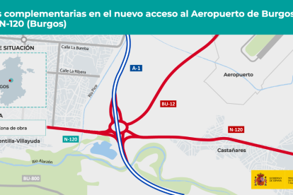 Mapa con la ubicación de la rotonda del aeropuerto de Burgos
