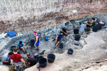 El equipo de excavación en Torrelara estuvo compuesto por 20 investigadores, con otras 10 personas de apoyo externo.
