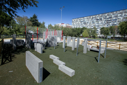 Zona destinada al parkour en el parque Buenavista de Gamonal.