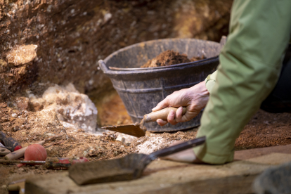 Imagen de trabajos de excavación en Atapuerca.
