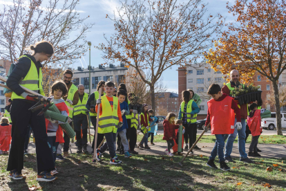 Instante de la plantación promovida por Fundación Oxígeno.