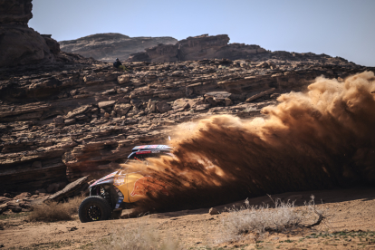 Cristina Gutierrez (ESP) and Pablo Moreno Huete (ESP)  race during stage 01 of Rally Dakar
2024 from Al Ula to Al Henakiyah, Saudi Arabia on January 06, 2024