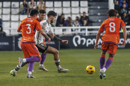 Imagen del partido entre el Burgos CF y el Albacete.