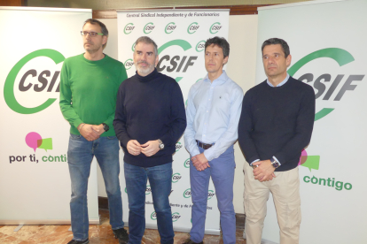 Rubén Merino, Benjamín Castro, Marcelino Arribas y Carlos Rincón, todos de Csif.