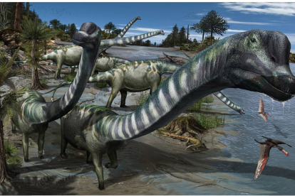 Europatitan eastwoodi es un gigante con un cuello de hasta 15 metros, con 27 metros de longitud y 35 toneladas de peso.