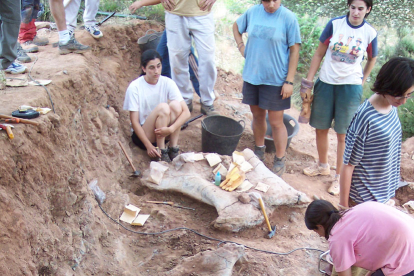 Trabajos en el yacimiento del Oterillo donde se localizaron las piezas de Europatitan. Los trabajos se realizaron entre 2004 y 2006.