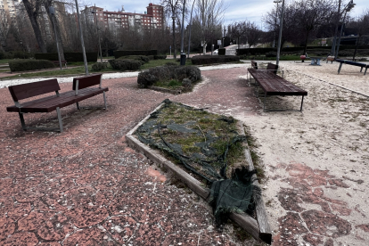 Estado del parque de la Quinta, junto al colegio Jesuitas de Burgos.