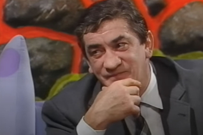 Urtain, durante una entrevista con Andrés Aberasturi en 1990.