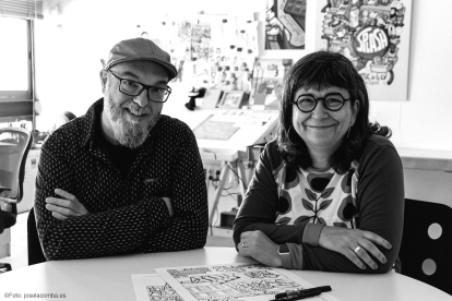Miguel Ángel Giner y Cristina Durán, autores del cómic ‘María la Jabalina’.