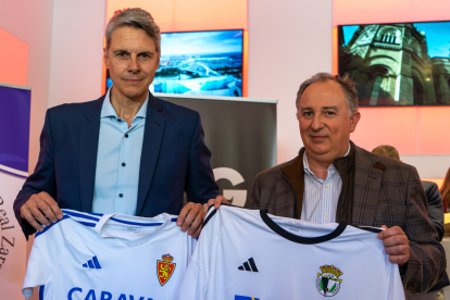 Imagen del hermanamiento entre el Burgos CF y el Real Zaragoza.