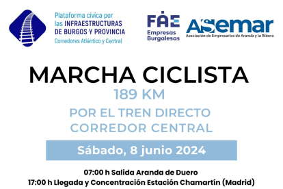 Cartel marcha ciclista por el Directo Madrid-Aranda-Burgos