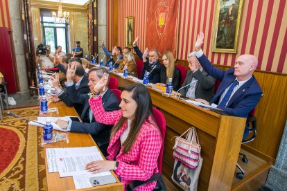 Un momento del Pleno municipal del mes de junio, en el Ayuntamiento de Burgos.