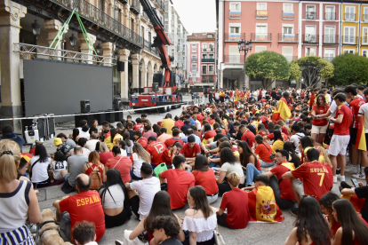 Celebración de la victoria de España.