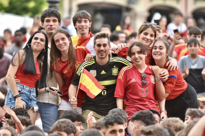 Celebración de la victoria de España.