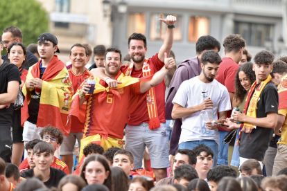 Celebración de la victoria de España.