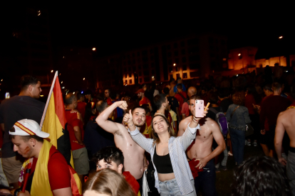 Celebración de la victoria de España.