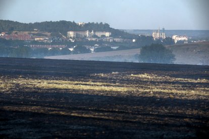 Medios aéreos y terrestres intervienen en el incendio.