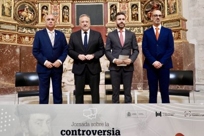 El presidente de las Cortes de Castilla y León, Carlos Pollán, inaugura la Jornada sobre ‘La Controversia de Valladolid’, organizada por la Universidad Europea Miguel de Cervantes en colaboración con la Fundación de Castilla y León.