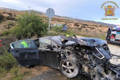 Grave accidente en la N-122 a la altura de Haza.