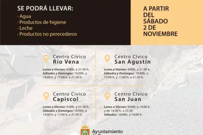 Los centros cívicos de la capital lugar de recogida de ayuda