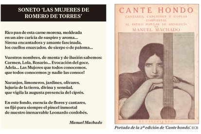 Soneto de Manuel Machado y portada de 'Cante Hondo'.