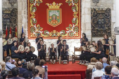 La agrupación de las panderetas de Gavilla durante el curso pasado.