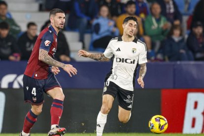 Sancris durante el partido contra el Levante.