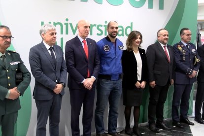 El astronauta Pablo Álvarez durante su visita a la Universidad de León.