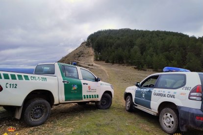 Vehículos de Medio Ambiente y de la Guardia Civil.