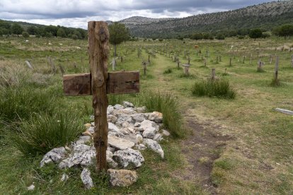 Cementerio de Sad Hill construido en de los límites municipales de Contreras y Santo Domingo de Silos (Burgos), para el rodaje de la escena final de la película 'El bueno, el feo y el malo' en 1966