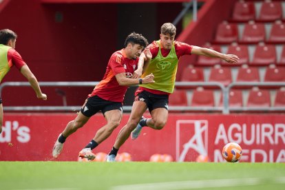 Imagen del entrenamiento del Mirandés.
