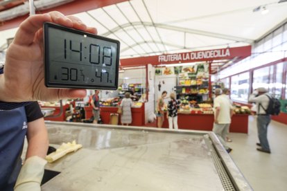 La temperatura sobrepasa estos días los 30 grados en el Mercado Norte provisional.