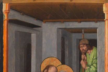 Archivo - Pintura de la Visita de San Pablo a San Pedro en prisión, atribuida al Maestro Bartolomé en colaboración con Fernando Gallego.
