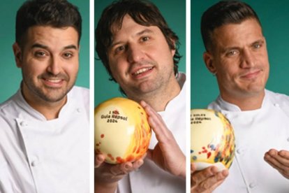 Ricardo Temiño, Alberto Molinero y Miguel Cobo, tres de los cocineros con estrella Michelin de la provincia de Burgos.