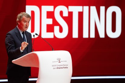 Feijóo, durante su intervención.