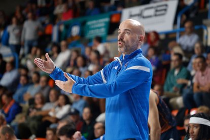 Jordi Juste durante el último partido en El Plantío.