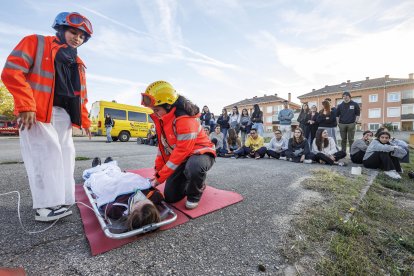 Imagen del simulacro organizado por Enfermería.