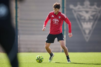 Imagen del entrenamiento del Mirandés.
