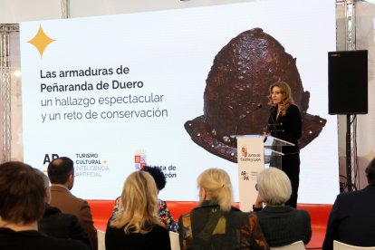 Mar Sancho, durante la presentación de los hallazgos.
