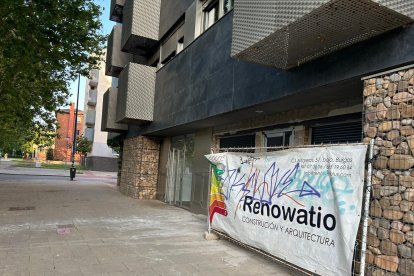 Obras en un bajo comercial en el paseo de Laserna, en la capital burgalesa.