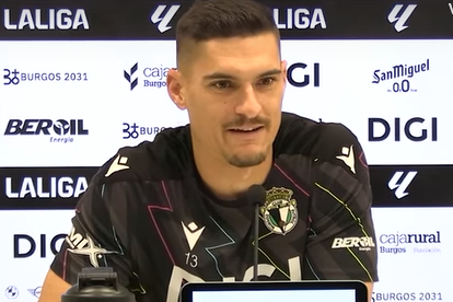 Ander Cantero, durante la rueda de prensa.